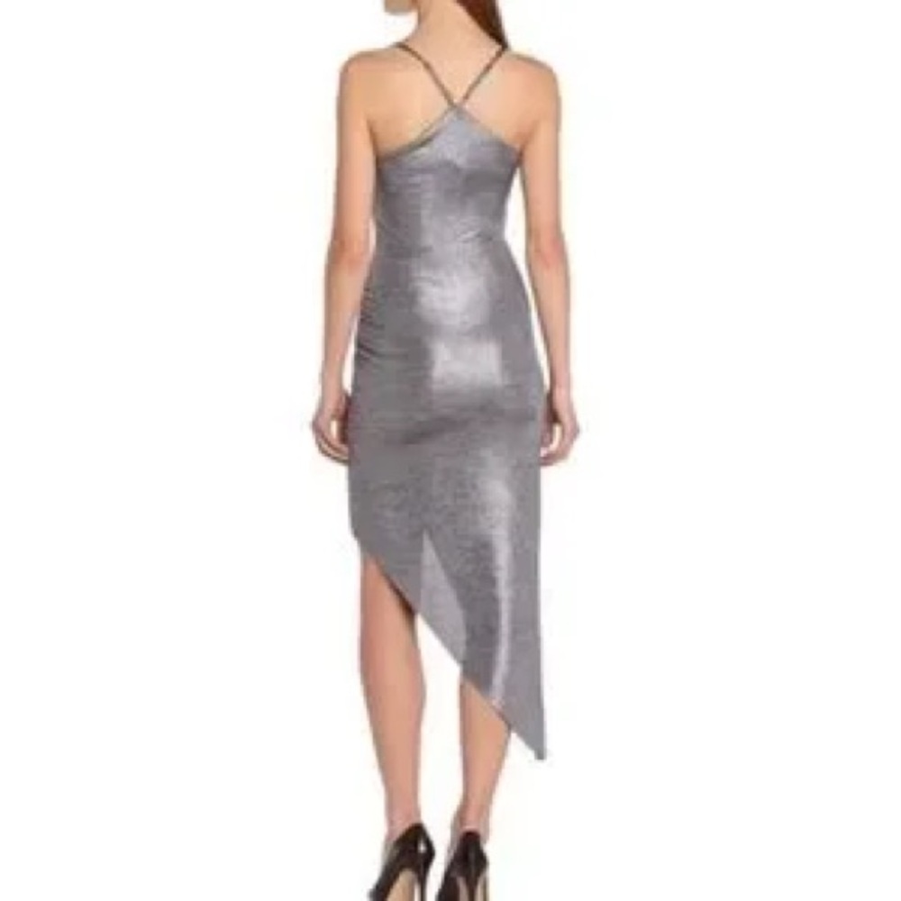 Bcbgeneration Silver Asymmetrical Slip Dress - image 3